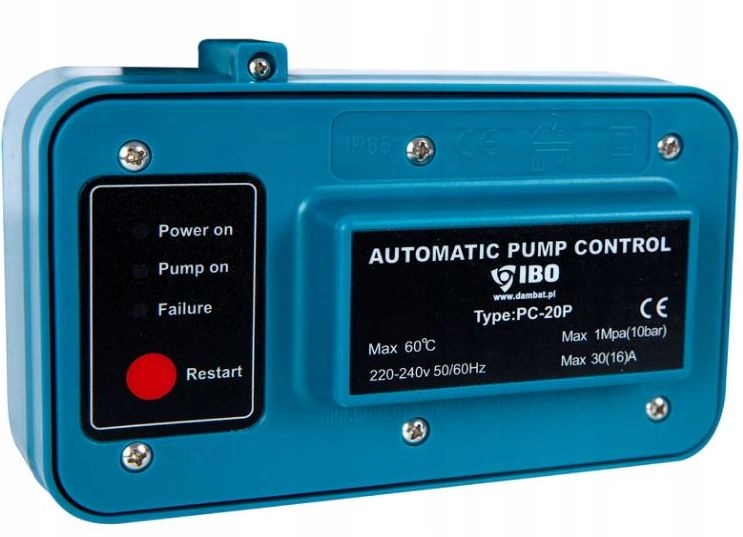 AUTOMATYCZNY WYŁĄCZNIK CIŚNIENIOWY DO POMPY HYDROFORU PC-20P IBO SUCHOBIEG