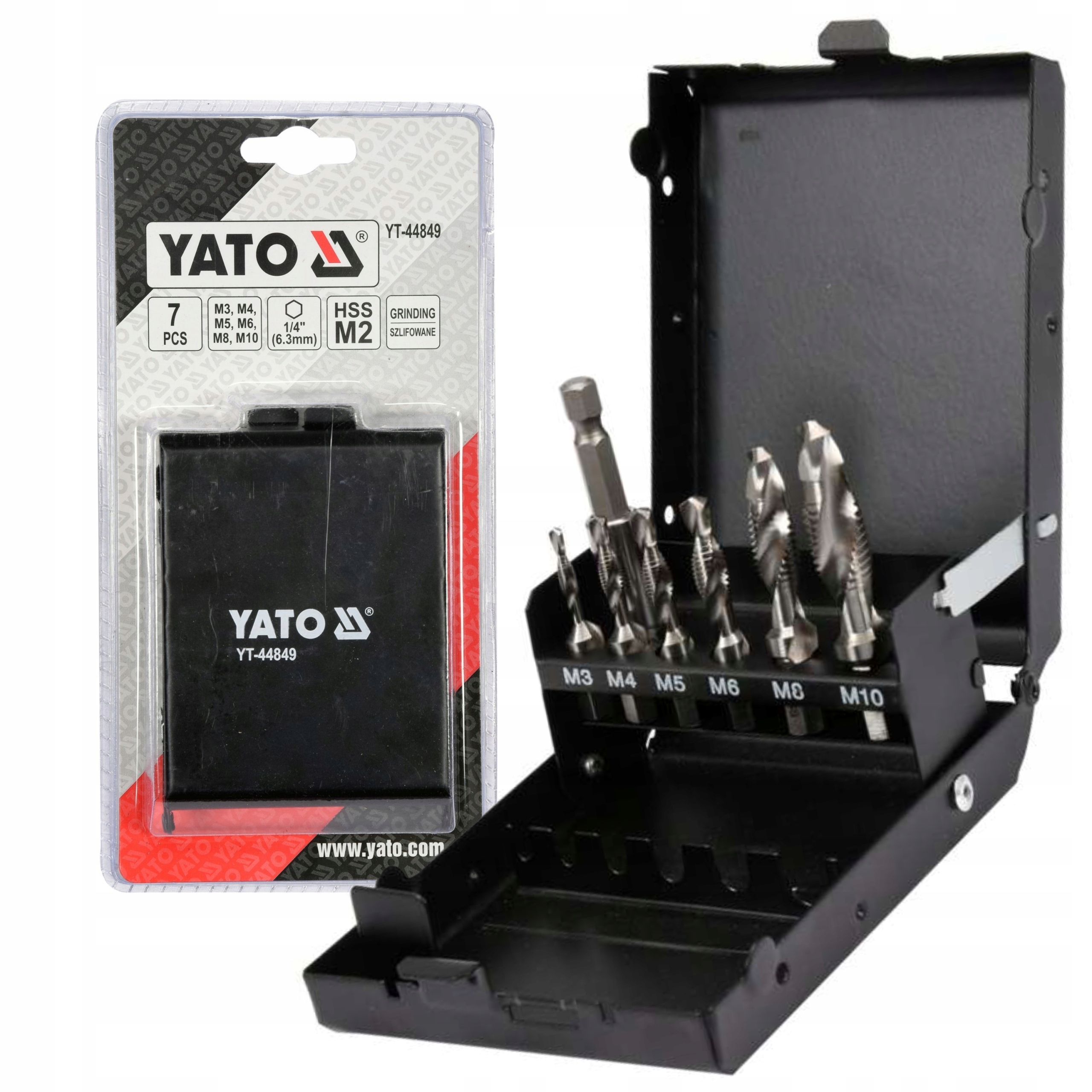 YATO WIERTŁA GWINTUJĄCE M3-M10 7SZT HEX YT-44849