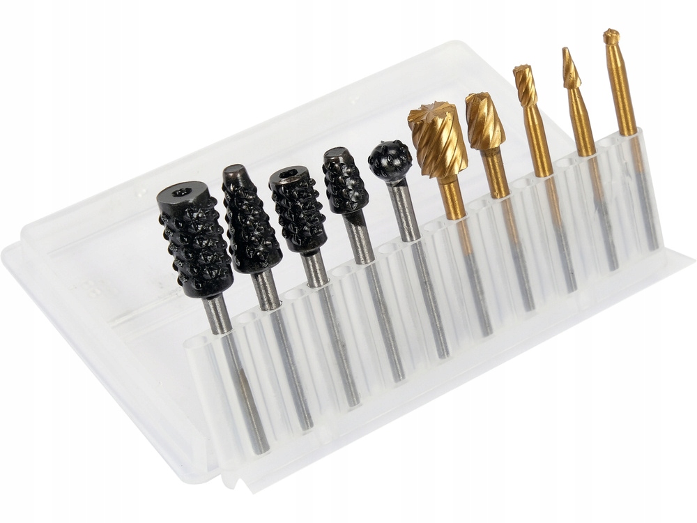 YATO KOMPLET FREZÓW FREZY DO MINI SZLIFIEREK 10 SZTUK ZESTAW HSS YT-61730