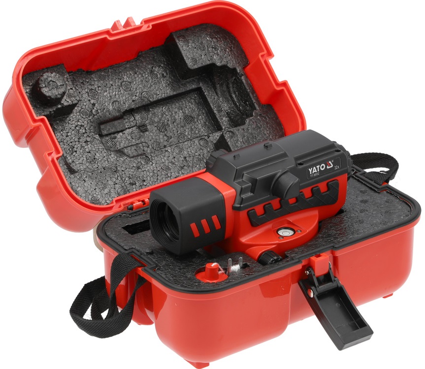 YATO ZESTAW NIWELATOR BUDOWLANY GEODEZYJNY 100m 32X IP54 + 5M ŁATA + STATYW