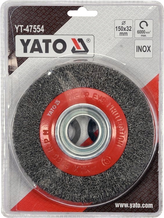 YATO SZCZOTKA TARCZOWA 150MM ?32MM INOX DO SZLIFIERKI STOŁOWEJ YT-47554
