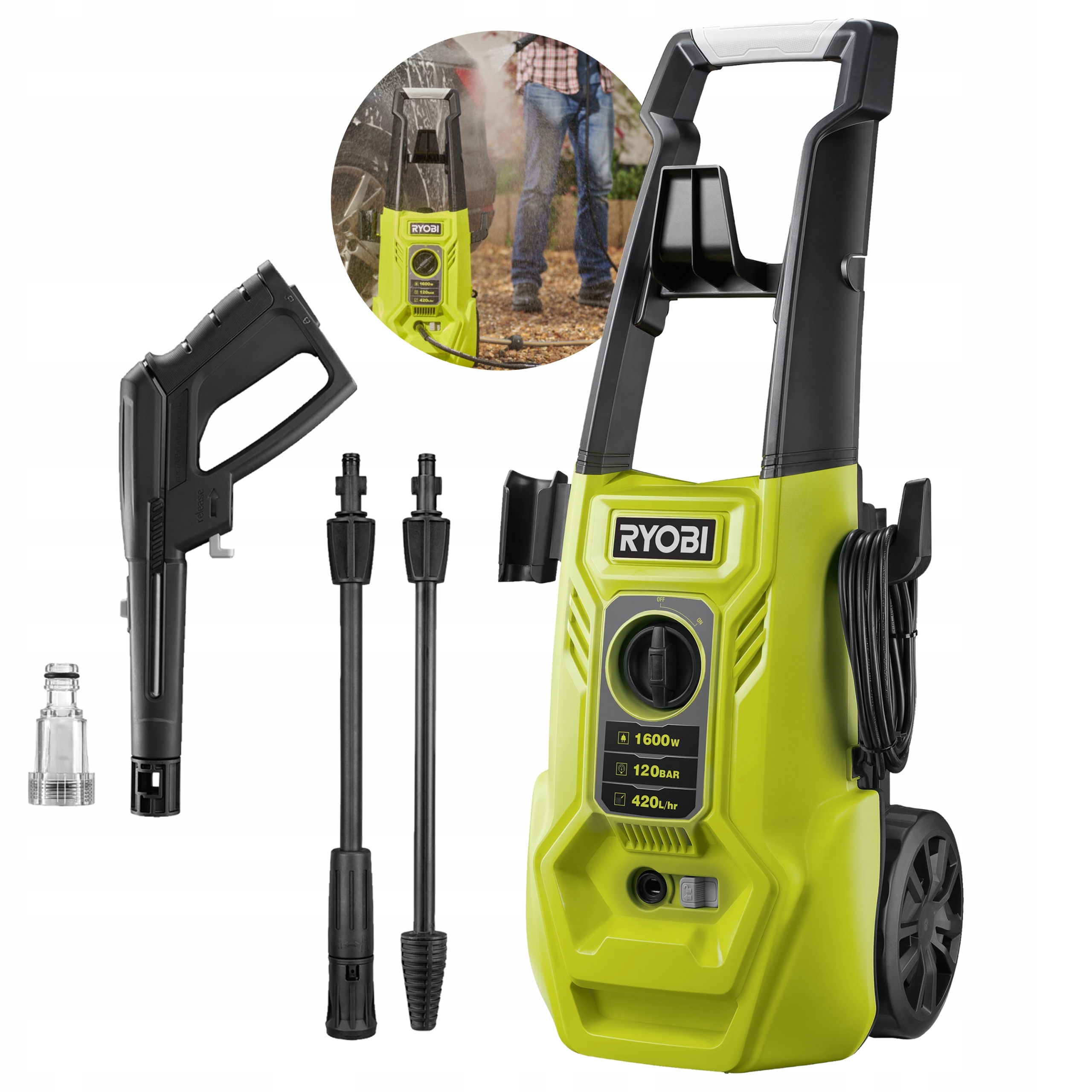 RYOBI ELEKTRYCZNA MYJKA CIŚNIENIOWA 1600W 120bar