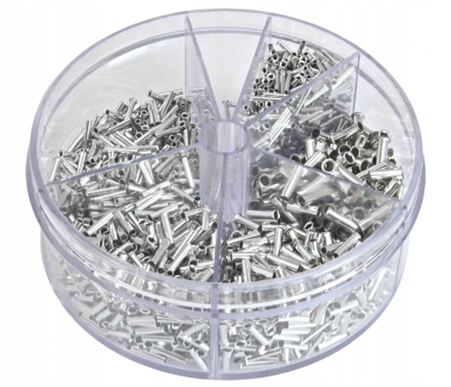TULEJKI NIEIZOLOWANE KOŃCÓWKI 1900 SZTUK 0,5-2,5mm2 ORGANIZER KABLI KD10495