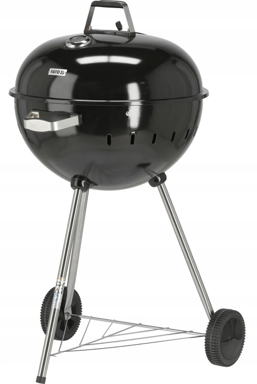 GRILL OGRODOWY WĘGLOWY OKRĄGŁY Z POKRYWĄ RUSZT XXL KÓŁKA POKRYWA 54CM 20300