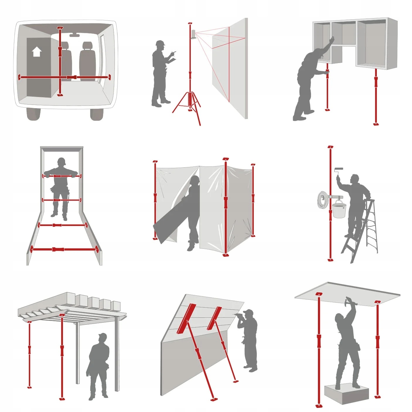CMT PIHER MULTI-PODPORA TELESKOPOWA 97-170cm 300KG PODNOŚNIK DO PŁYT P30011