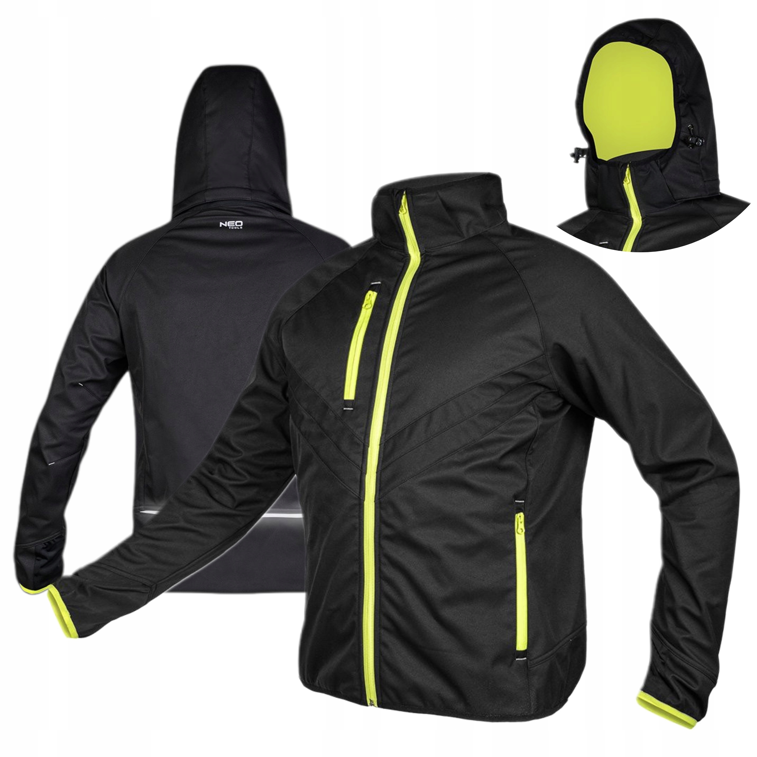 NEO KURTKA MIX&MATCH SOFTSHELL CZARNO-ŻÓŁTA ODBLASKOWA CE 81-562 Roz. 3XL