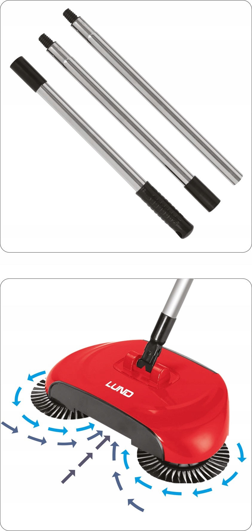 LUND ODKURZACZ RĘCZNY 3W1 SZCZOTKA MECHANICZNA KAŚKA KASIA OBROTOWA 67163