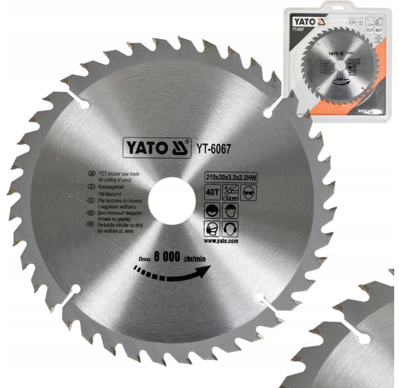 YATO TARCZA PIŁA WIDIOWA DO CIĘCIA DREWNA 210X40TX30MM 40 ZĘBÓW YT-6067