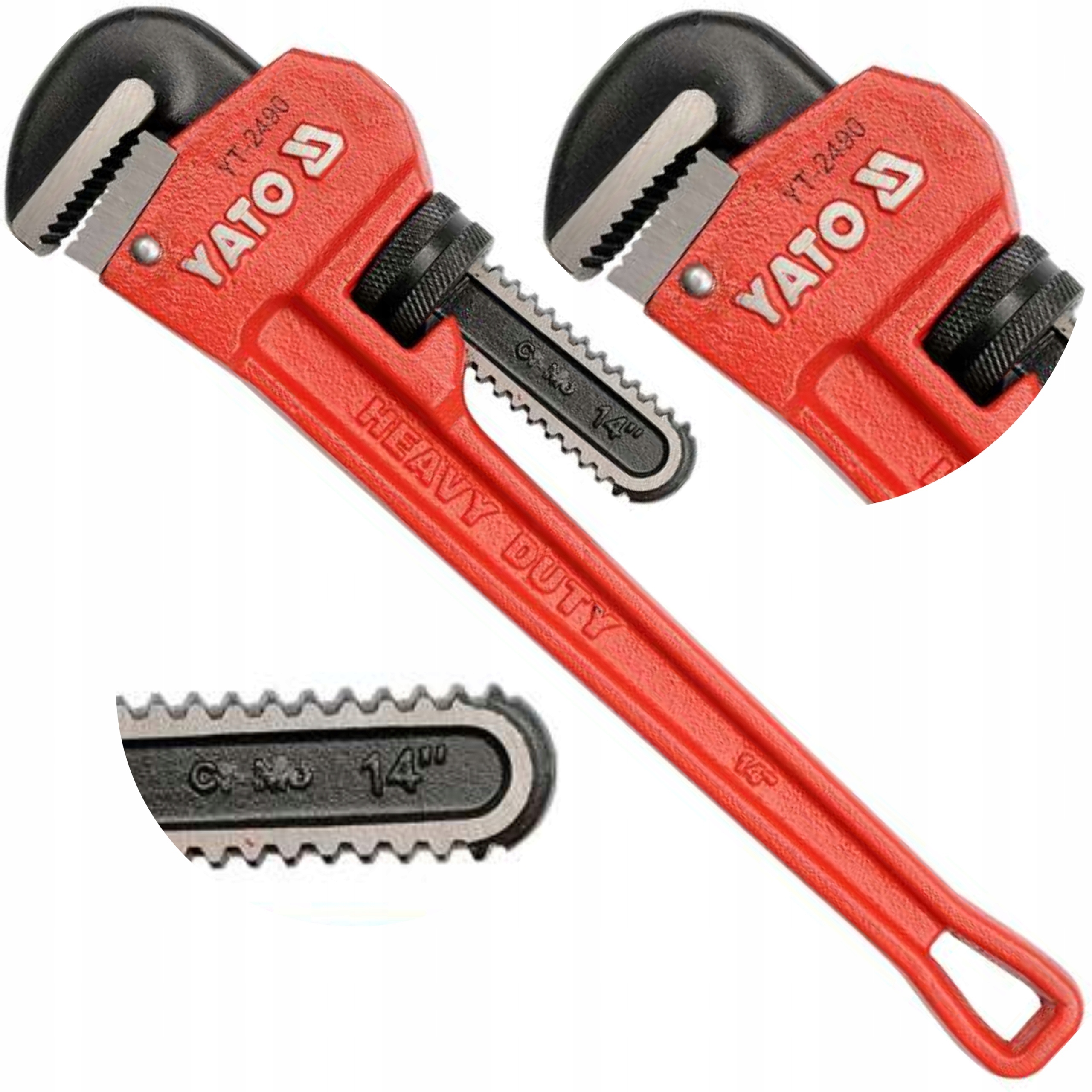 YATO KLUCZ DO RUR NASTAWNY CRMO 48" 1200 MM ŻABKA FRANCUZ STILLSON YT-2494