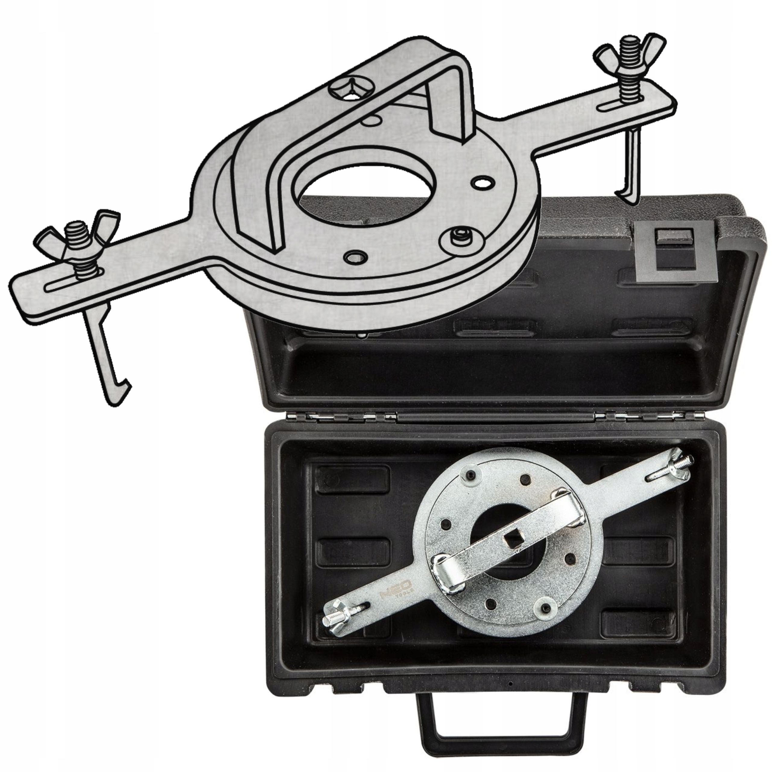 NEO TOOLS ZESTAW ŚCIĄGACZ DO SPRZĘGIEŁ SKRZYŃ DCT-FORD/VOLVO WALIZKA 11-171