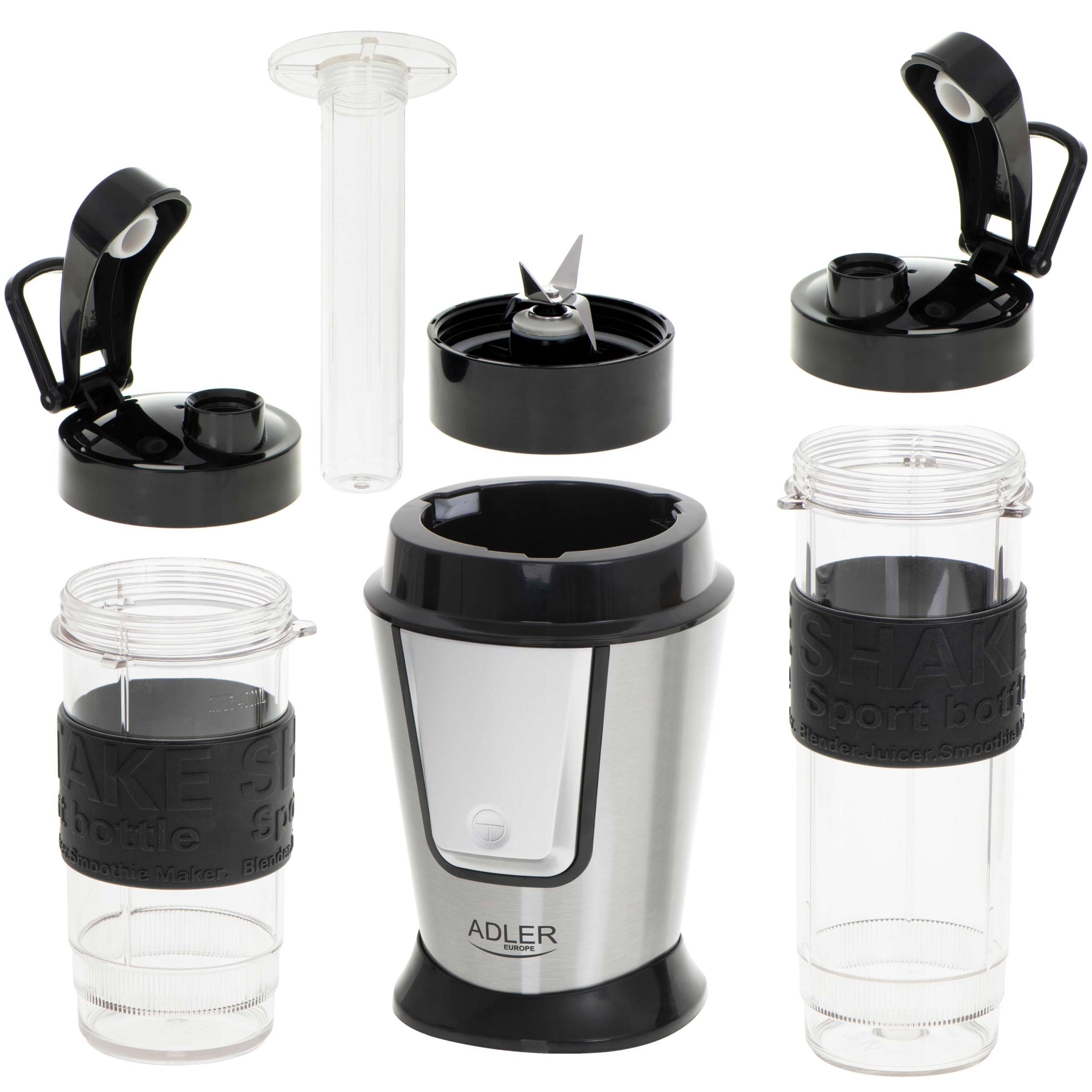 ADLER BLENDER PERSONALNY KIELICHOWY 2 BIDONY + WKŁAD CHŁODZĄCY 800W CZARNY