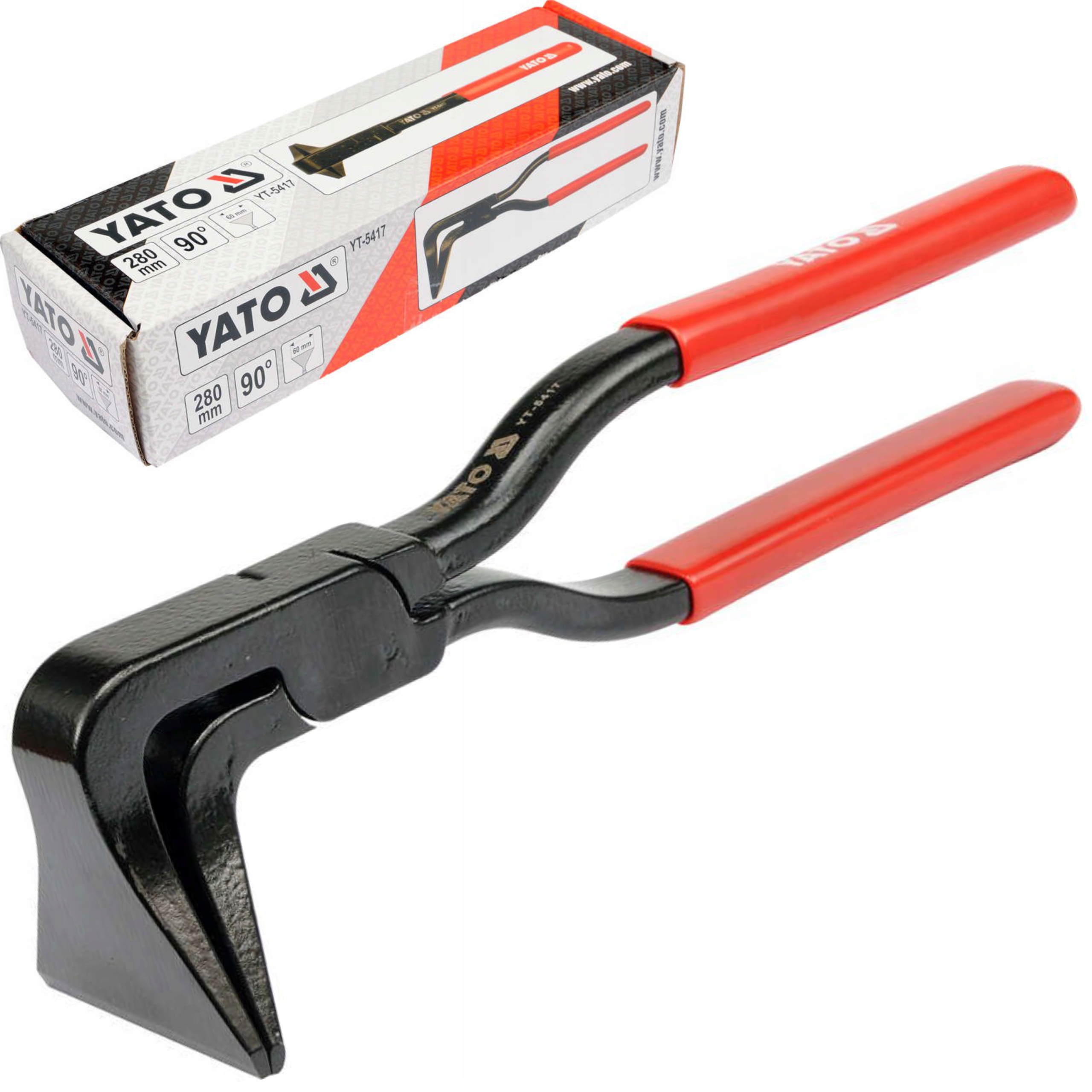 YATO ZESTAW DEKARSKIE SZCZYPCE KLESZCZE GIĘCIA BLACH 280MM PROSTE ODGIĘTE 3