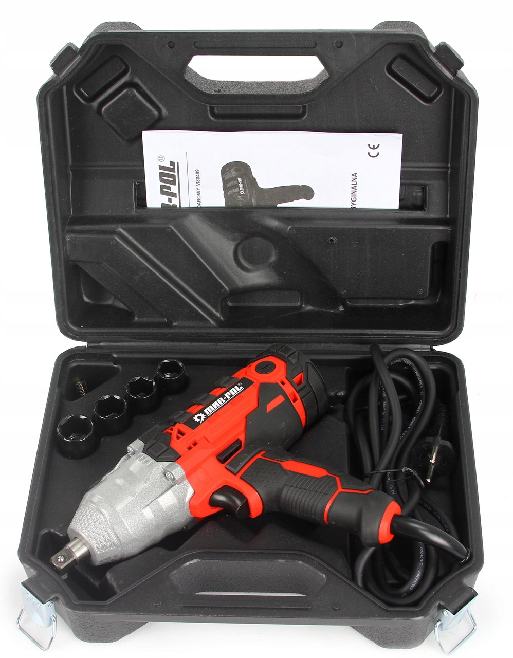 KLUCZ UDAROWY ELEKTRYCZNY 2000W 720Nm 1/2" MOCNY Z ZESTAWEM NASADEK M80489