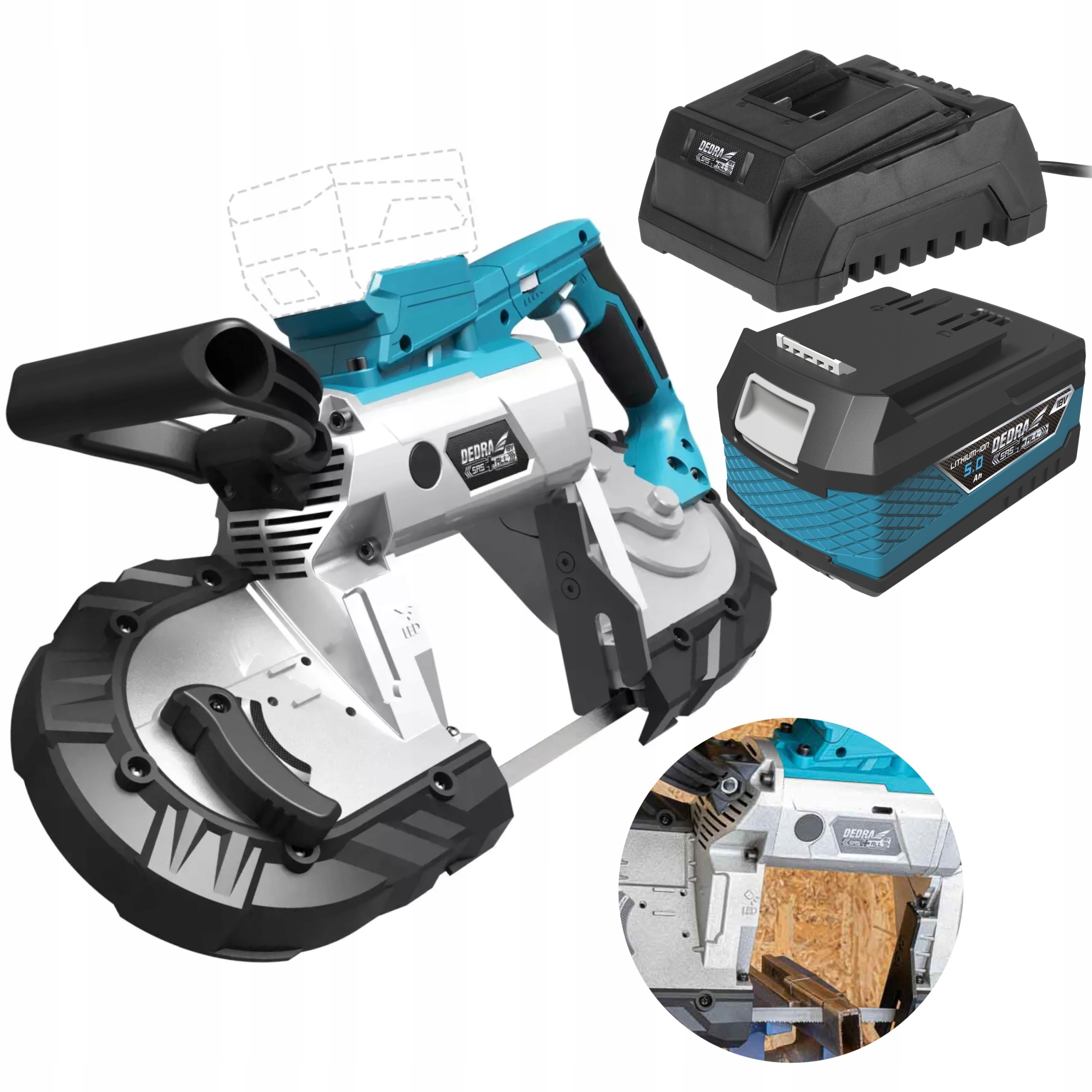 DEDRA PRZECINARKA PIŁA TAŚMOWA DO METALU 18V +5Ah