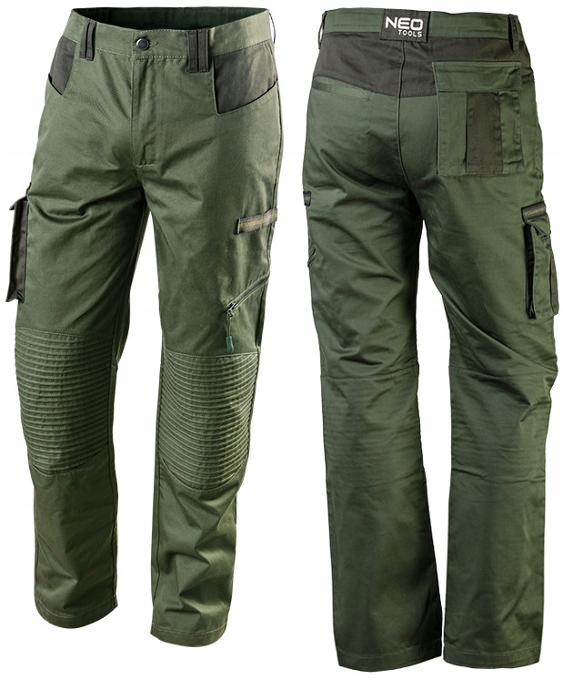 NEO SPODNIE ROBOCZE CAMO OLIVE LEŚNIKA DO PASA SURVIVAL 81-222 S/48