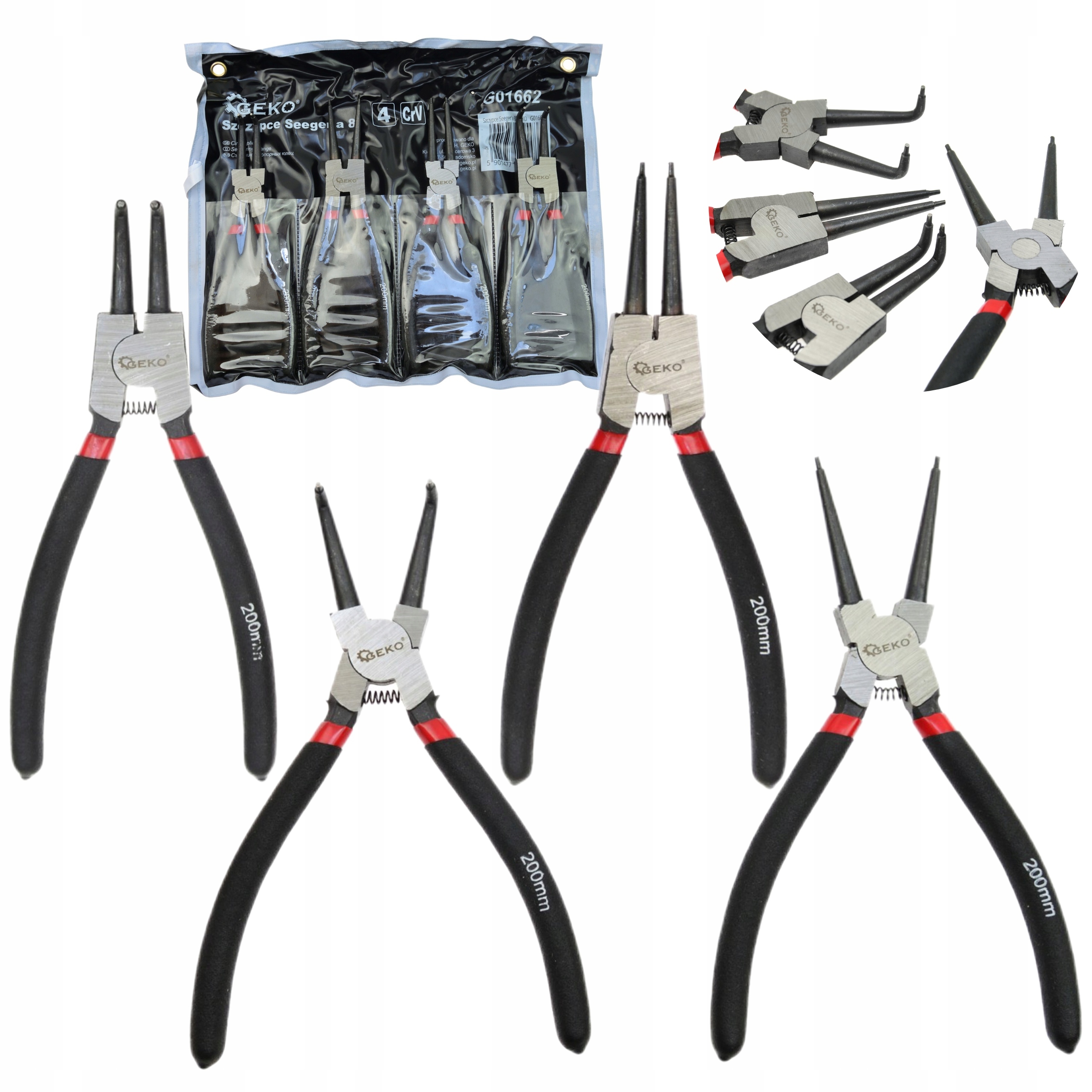 SZCZYPCE DO PIERŚCIENI SEGERA SEEGERA 200MM 4SZT