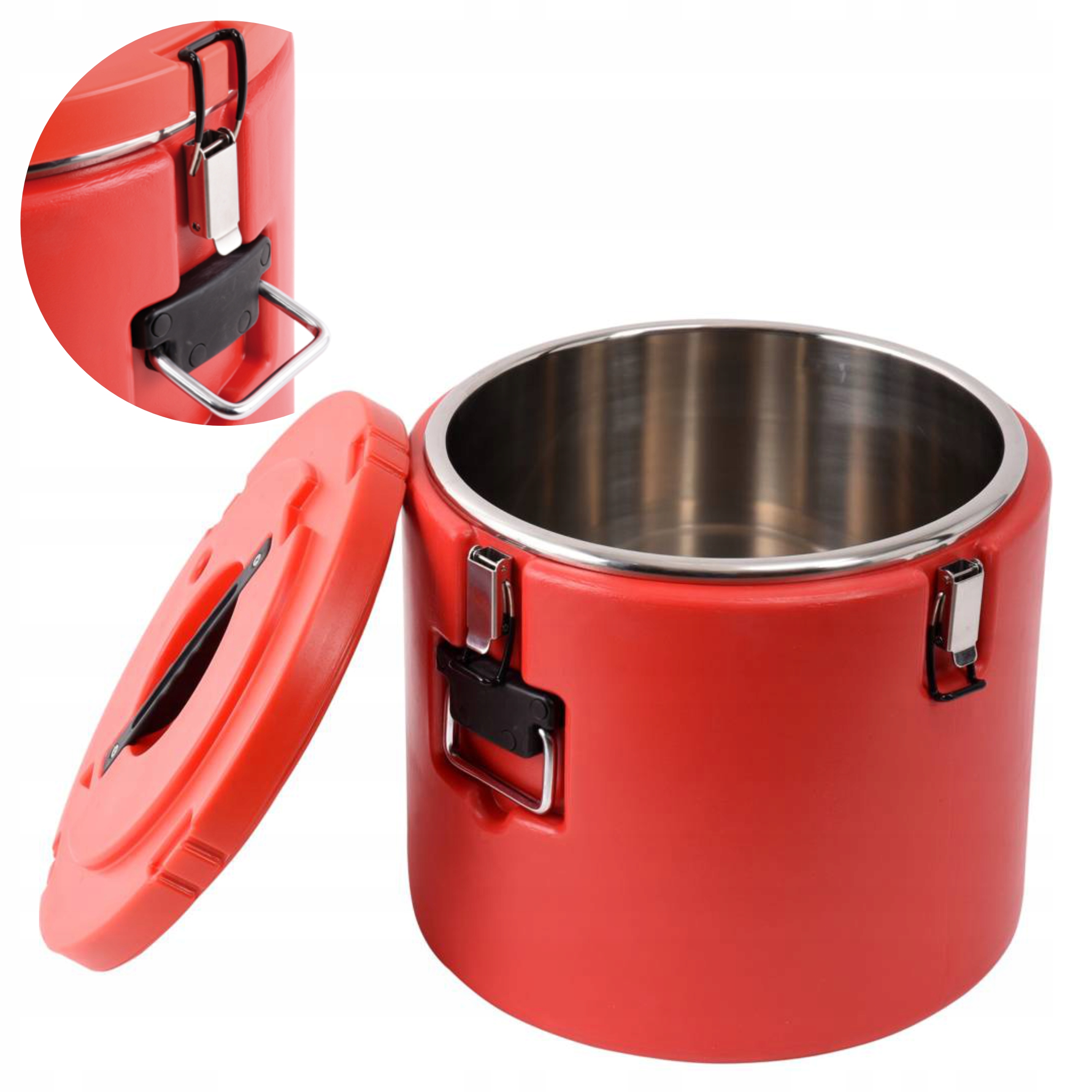 YATO GASTRO TERMOS TRANSPORTOWY OBIADOWY OKRĄGŁY 30L 4 ZATRZASKI YG-09226