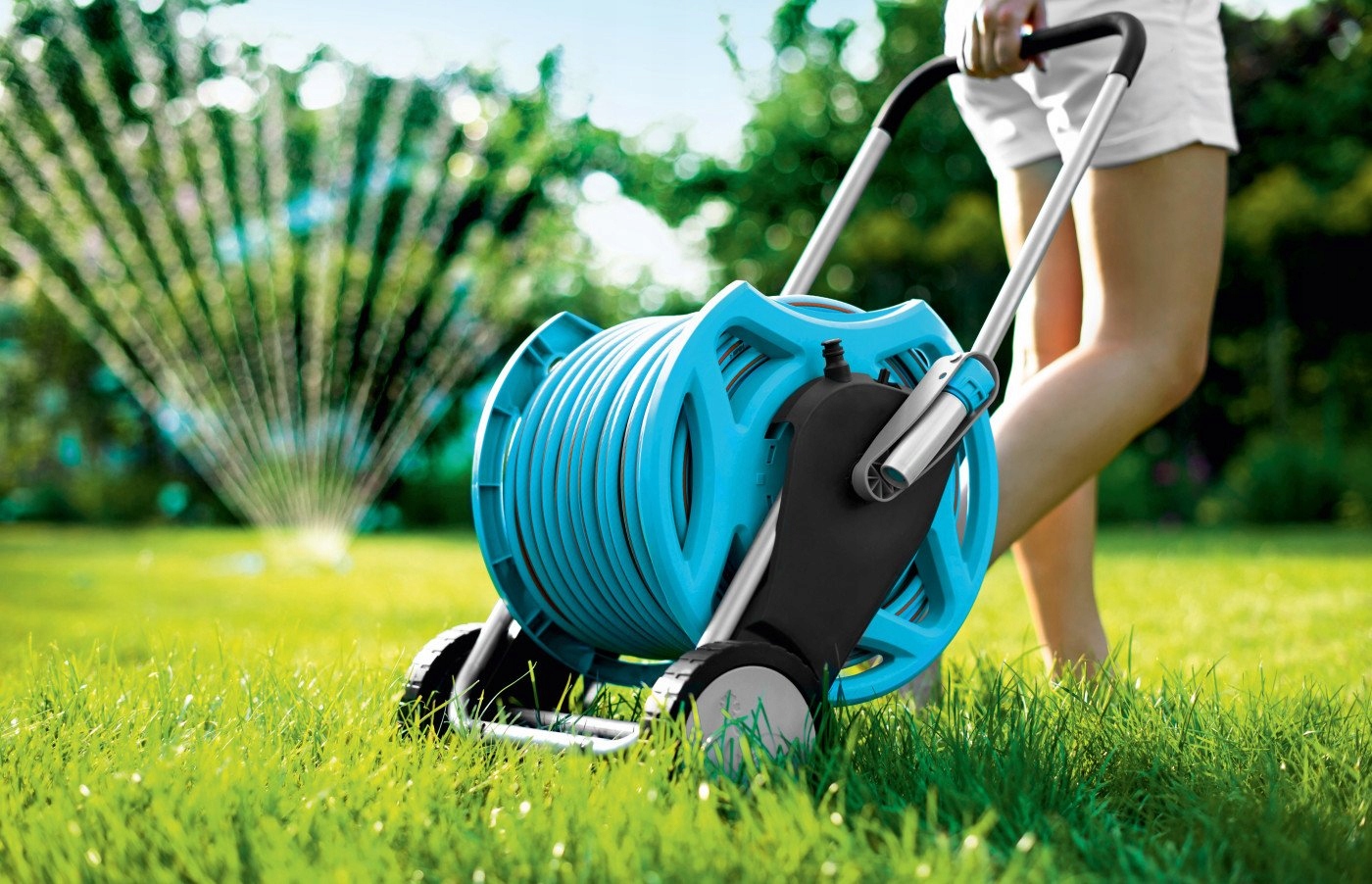 ZESTAW WÓZEK WĄŻ OGRODOWY 25M 1/2" DISCOVER CELLFAST NA KOŁACH PISTOLET