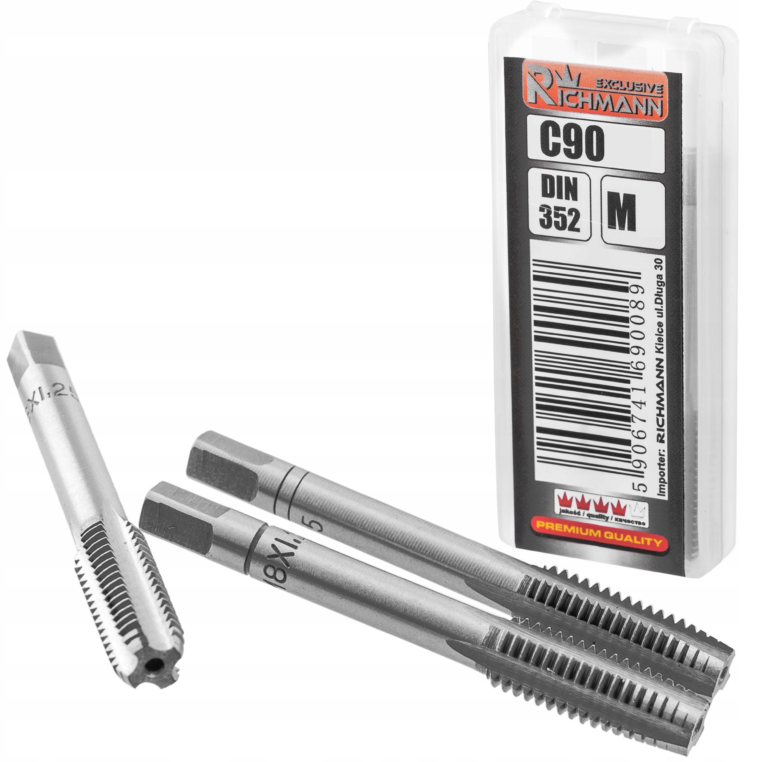RICHMANN GWINTOWNIK MASZYNOWY M5 DIN 352 WALIZKA ETUI ZESTAW 3 SZTUK C9005