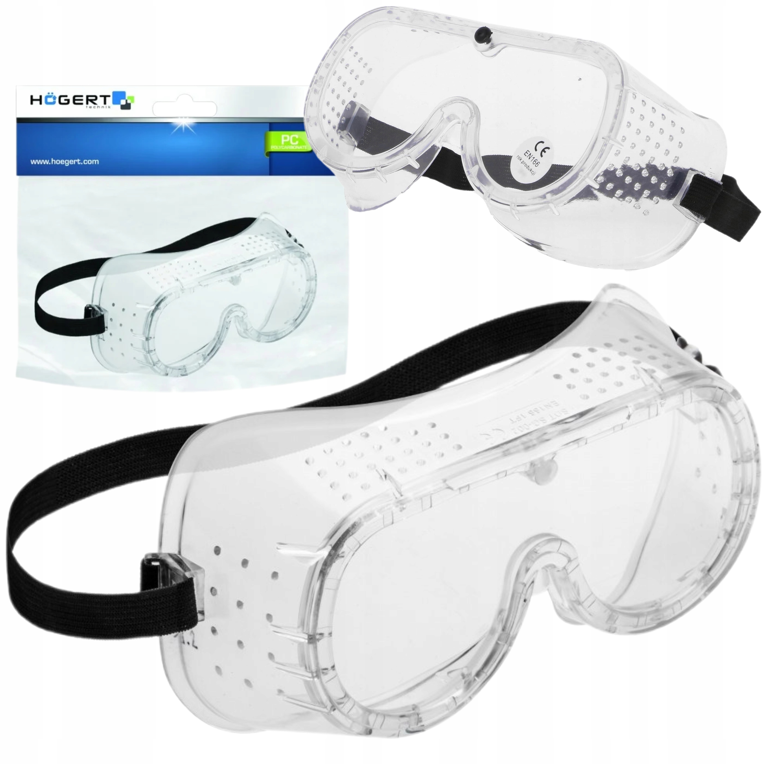 HOGERT ALB GOGLE OCHRONNE TRANSPARENTNE UNIWERSALNE EN 166 HT5K003