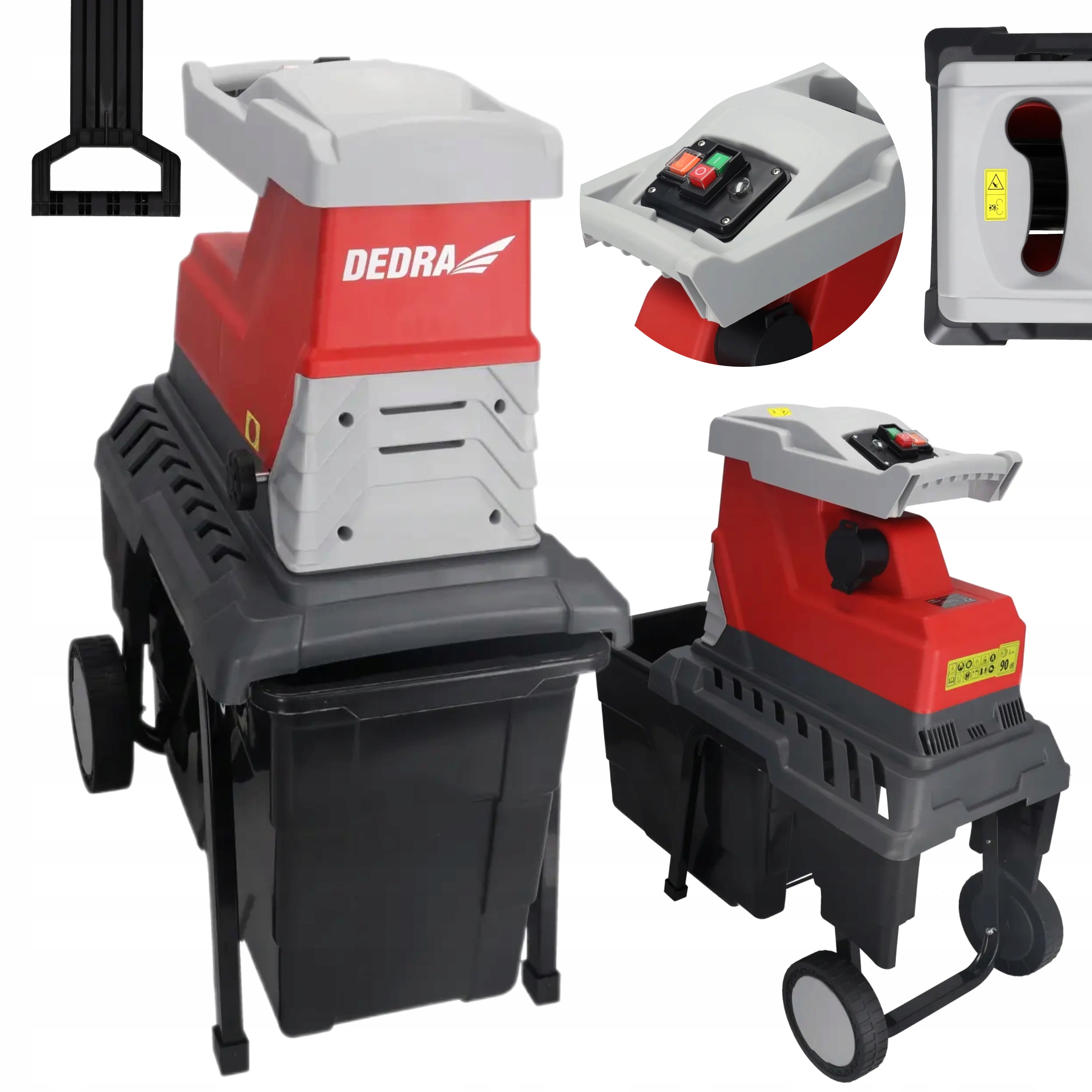 DEDRA ROZDRABNIACZ ELEKTRYCZNY DO GAŁĘZI FREZOWY RĘBAK 2800W SAMOZASYSAJĄCY