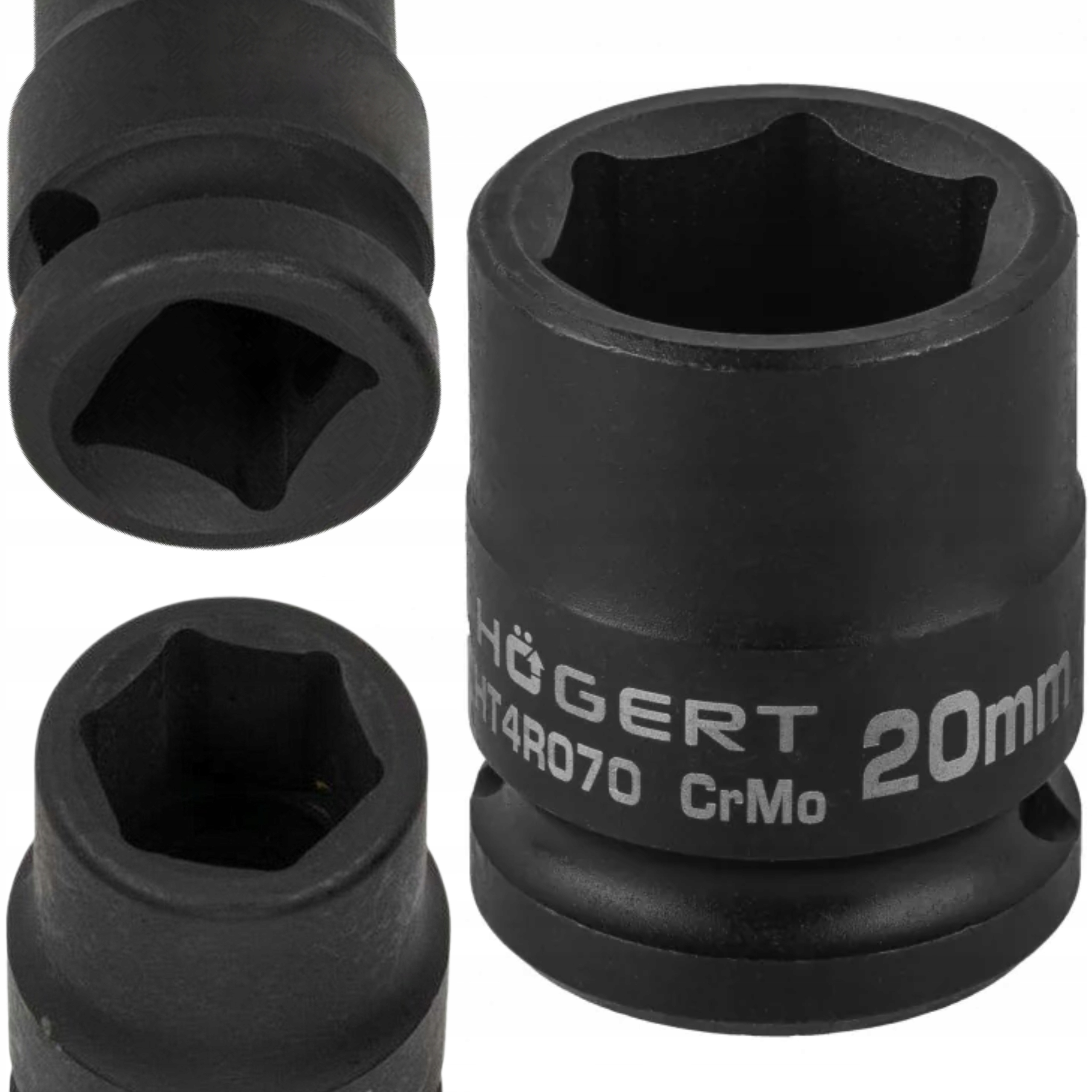 HOGERT NASADKA UDAROWA 1/2" 20MM KRÓTKA GŁOWICA SZEŚCIOKĄTNA HT4R070