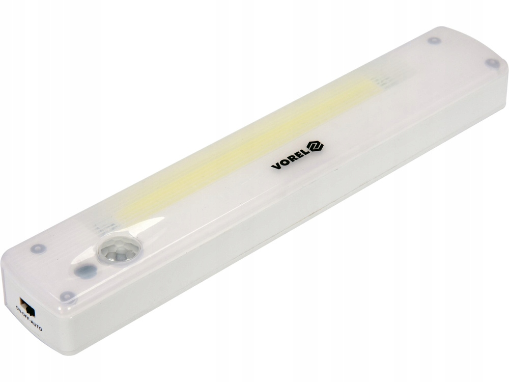 VOREL LAMPKA NOCNA COB LED 120LM CZUJNIK RUCHU I ZMIERZCHU 3AAA BIAŁA 82830