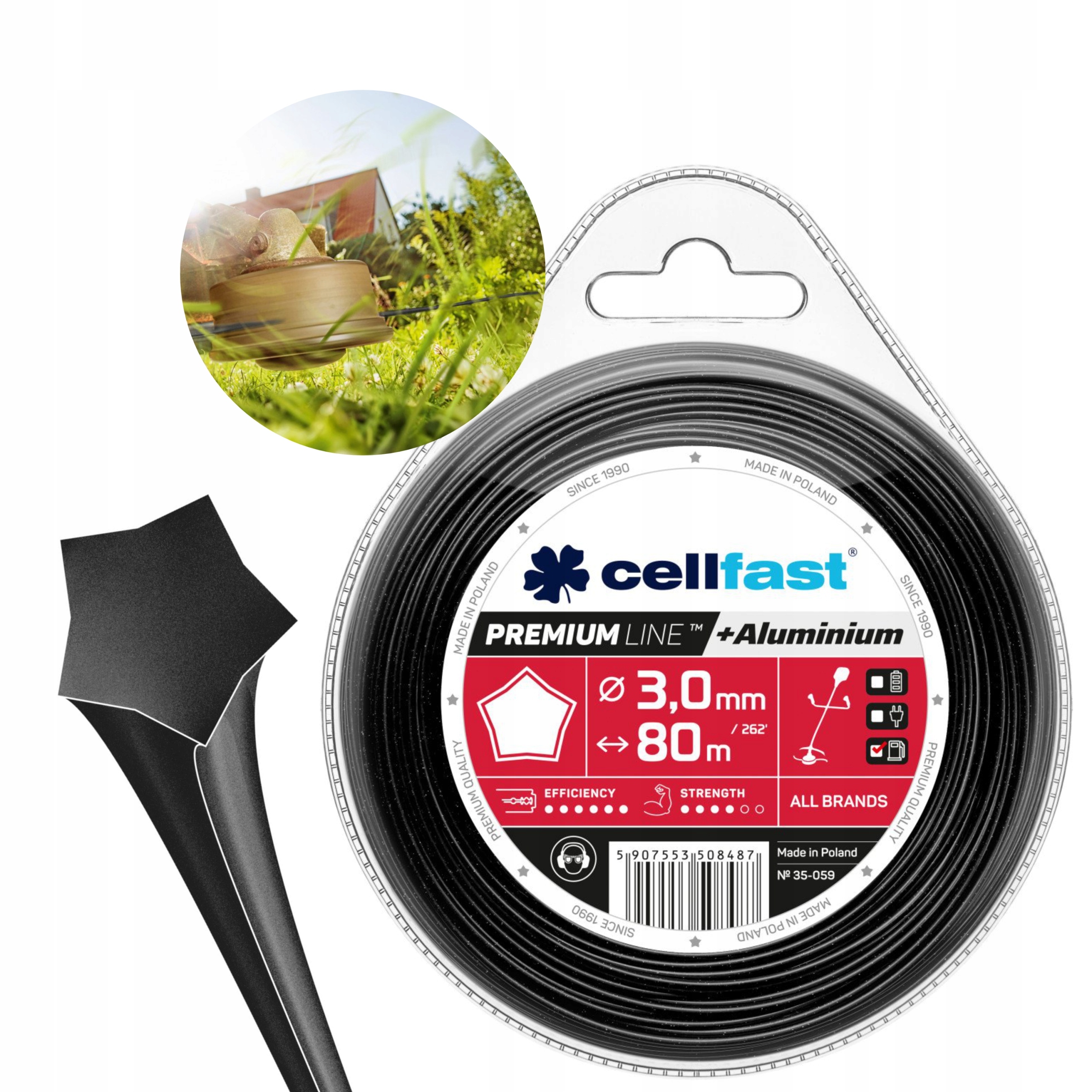 CELLFAST ŻYŁKA TNĄCA PREMIUM GWIAZDKA 3,0 MM 80 M
