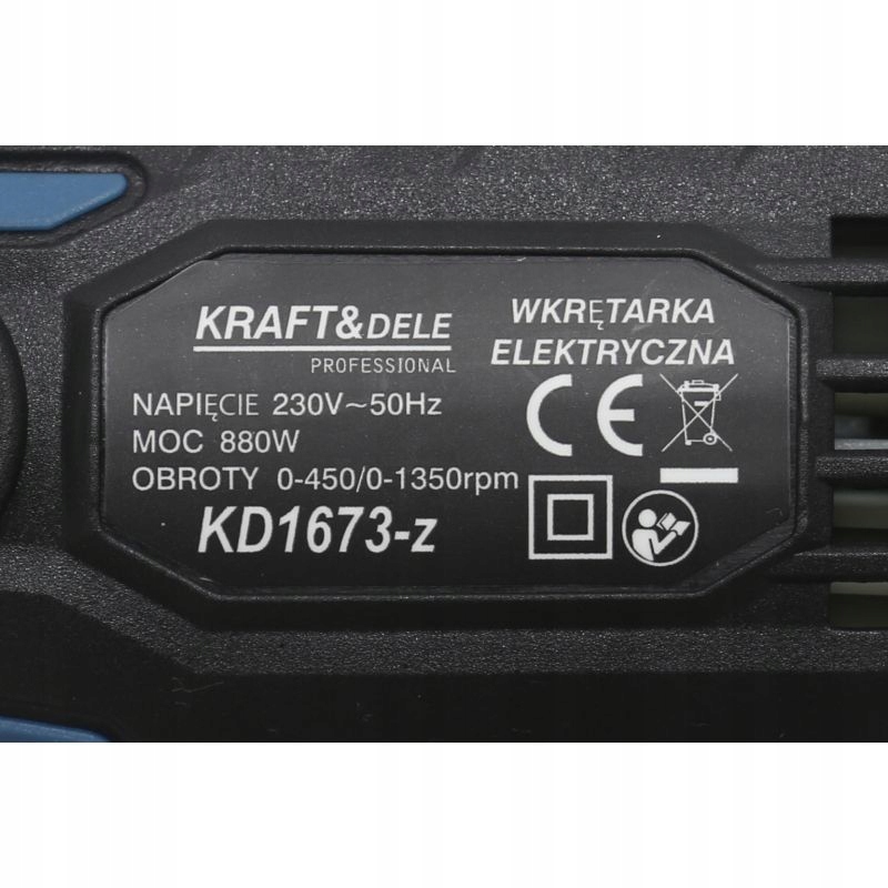 WKRĘTARKA WIERTARKA SIECIOWA ELEKTRYCZNA 880W 2 BIEGI 230V LED KD1673-Z