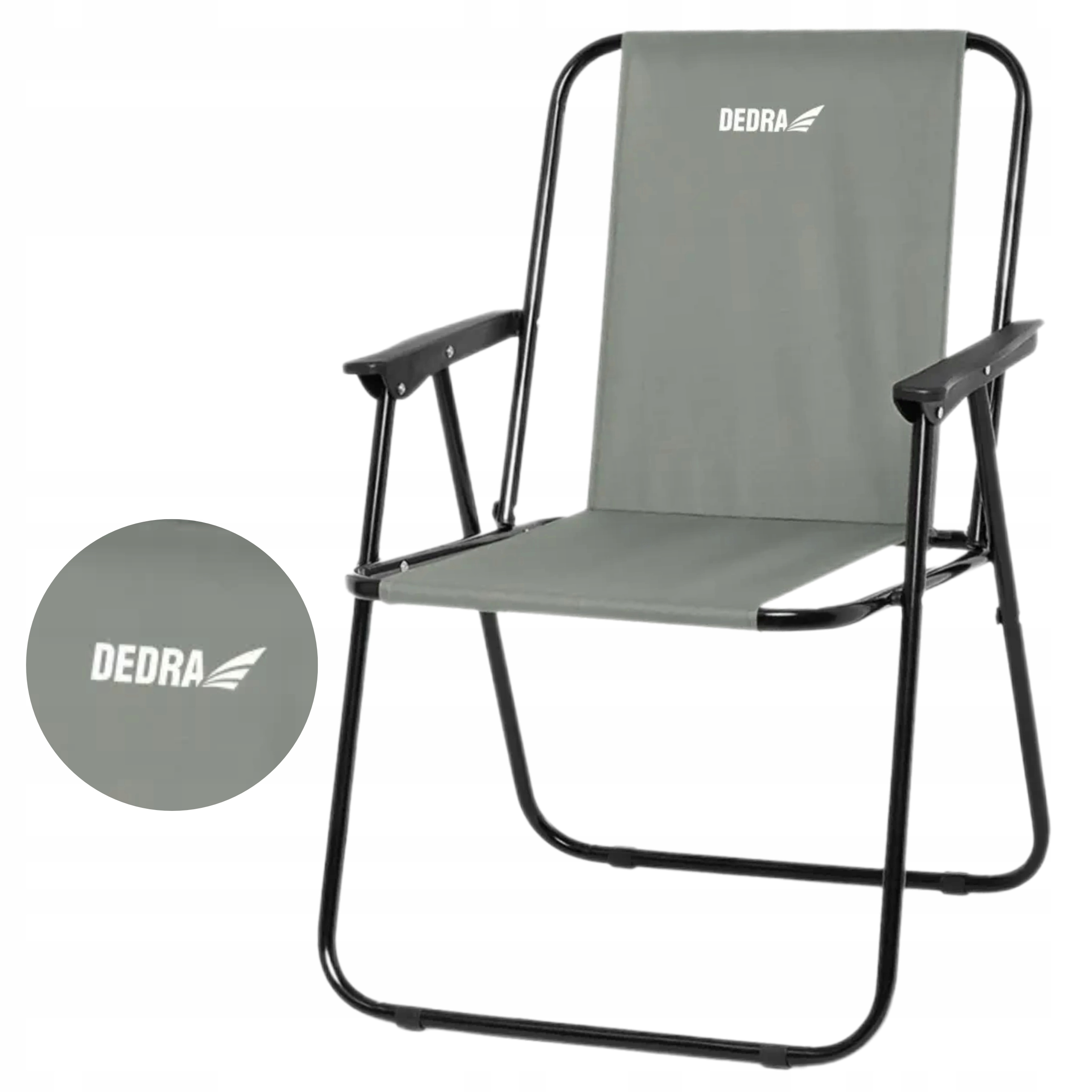 DEDRA KRZESŁO CAMPINGOWE PLAŻOWE SKŁADANE 52x58x72CM SZARE N1028-2