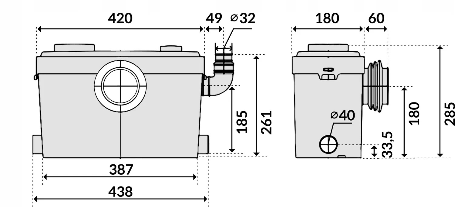 IBO SANIBO 5 POMPA 600W DO WC PRZEPOMPOWANIA Z ROZDRABNIACZEM ŚCIEKÓW