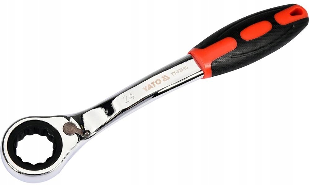 YATO KLUCZ OCZKOWY 24MM Z GRZECHOTKĄ GRZECHOTKA ODGIĘTY CrV 72ZĘBY YT-02385