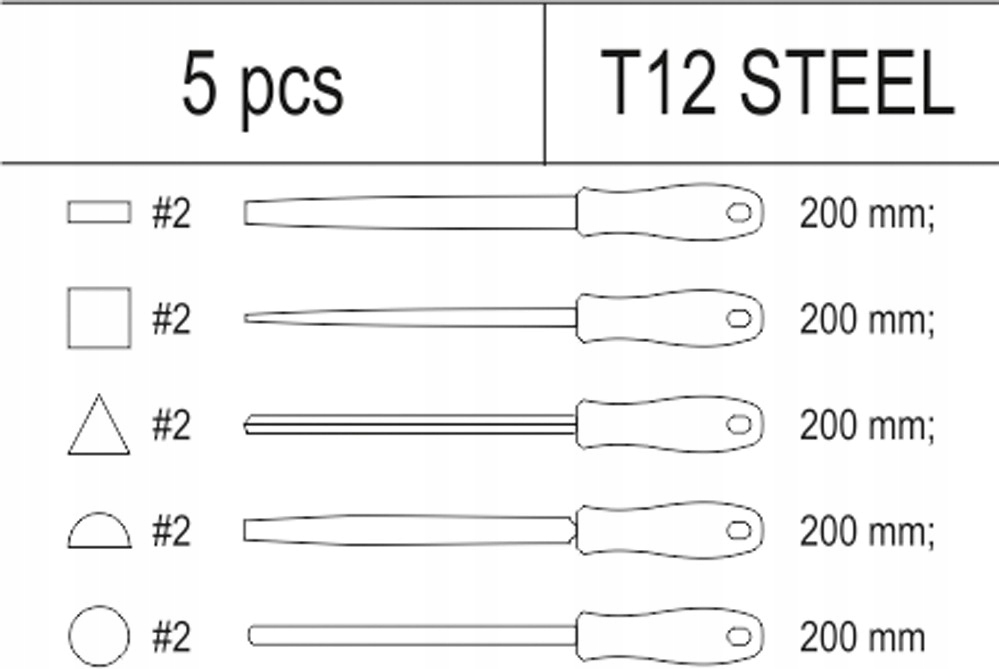 YATO YT-55453 WKŁAD SZUFLADY ZESTAW PILNIKÓW 5CZ.