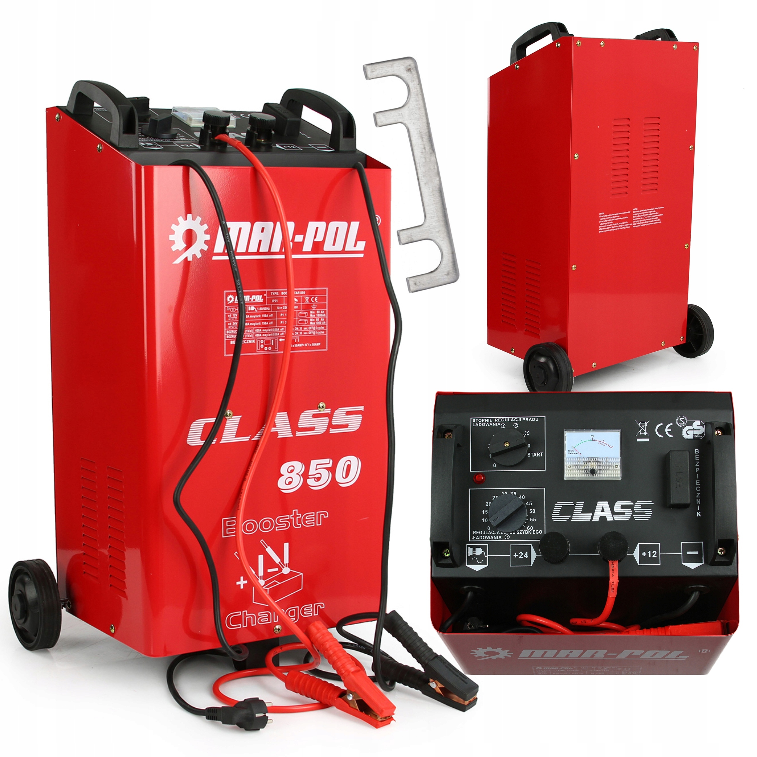 PROSTOWNIK SAMOCHODOWY Z ROZRUCHEM ROZRUCH START LCD 850 12V 24V 850A