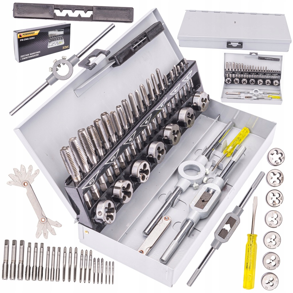 ZESTAW NARZYNEK I GWINTOWNIKÓW KALIBROWNIKI 32EL M3-M12 WALIZKA PM-ZNG-32SU