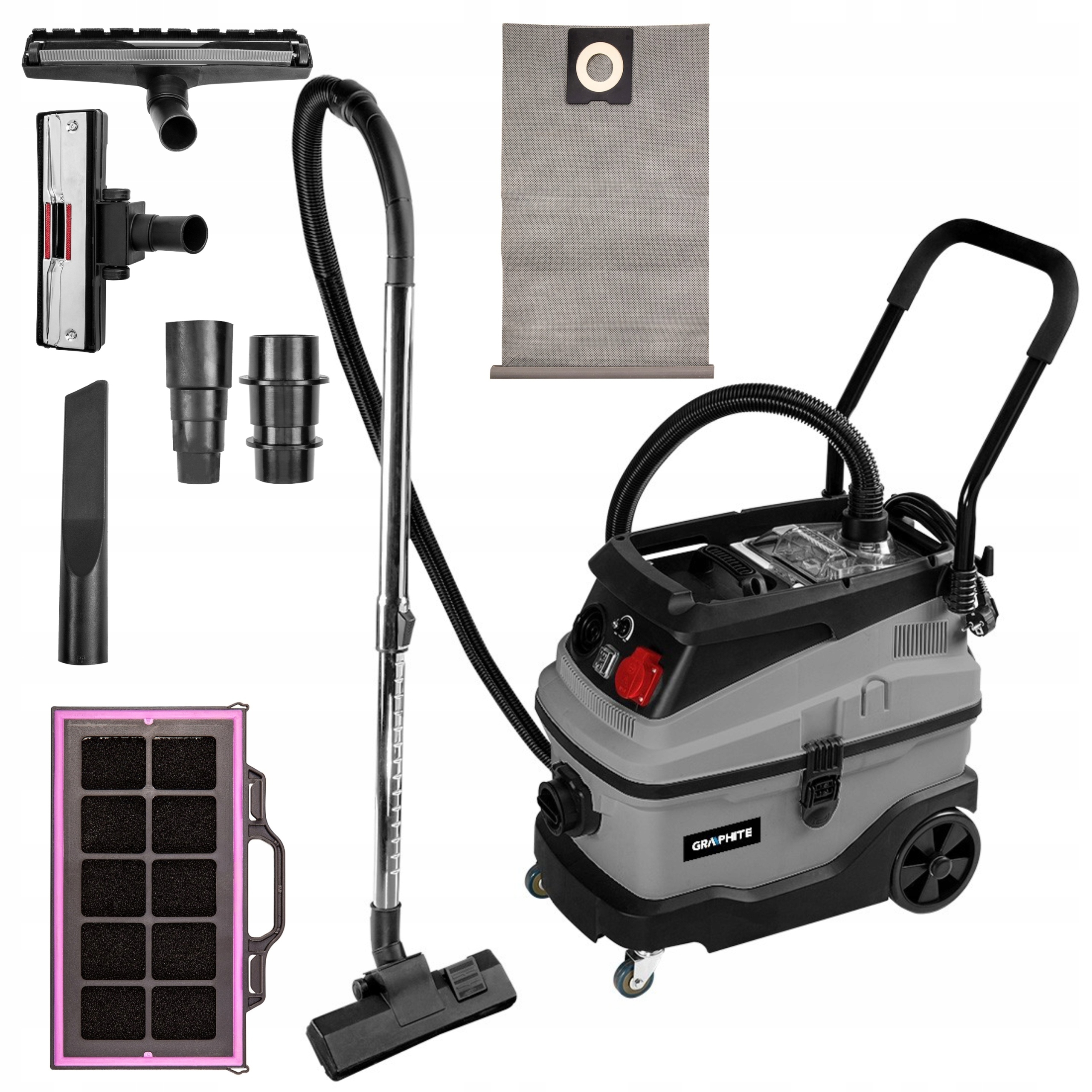 GRAPHITE ODKURZACZ PRZEMYSŁOWY 1600W 30L WODNY