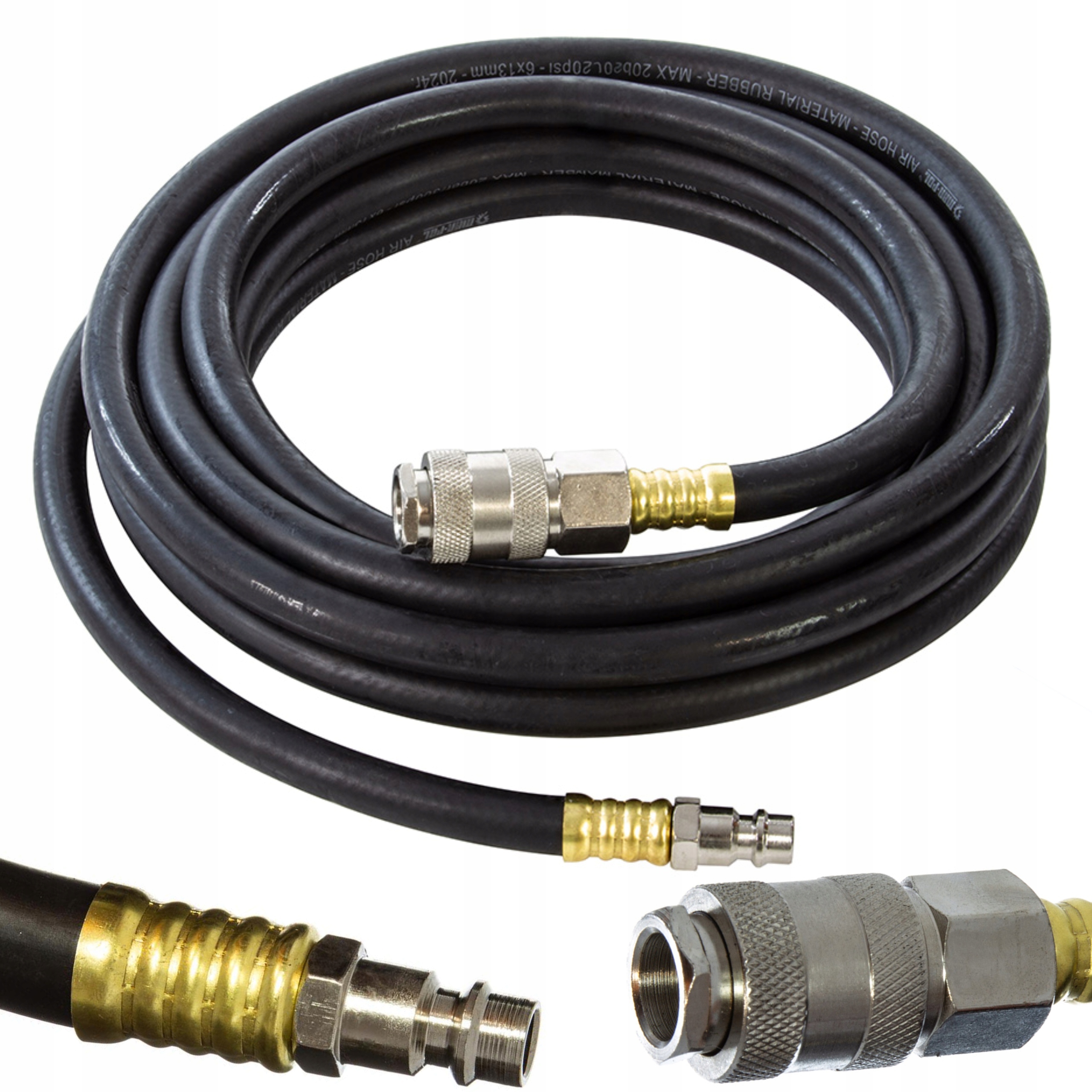 MAR-POL WĄŻ CIŚNIENIOWY GUMOWY OLEJOODPORNY 6X13mm 5m SZYBKOZŁĄCZKI M82100