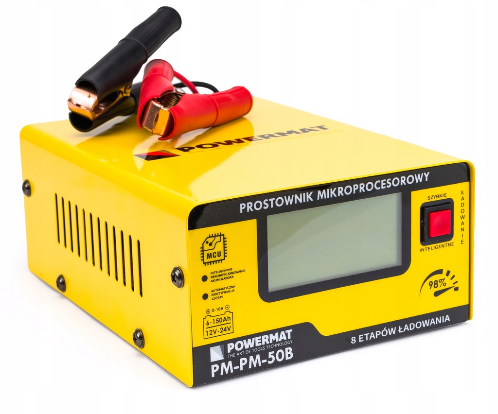 PROSTOWNIK MIKROPROCESOROWY AKUMULATOROWY 12V 24V CZYTELNY WYŚWIETLACZ LCD