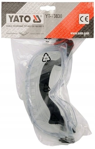 YATO GOGLE PRZECIWODPRYSKOWE OCHRONNE OKULARY BHP BEZBARWNE YT-73830