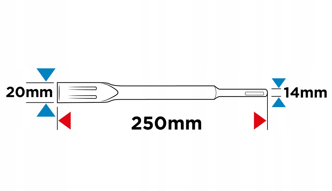 GRAPHITE DŁUTO SDS+ SDS PLUS PŁASKIE SAMOOSTRZĄCE 20X250MM DO BETONU 57H555