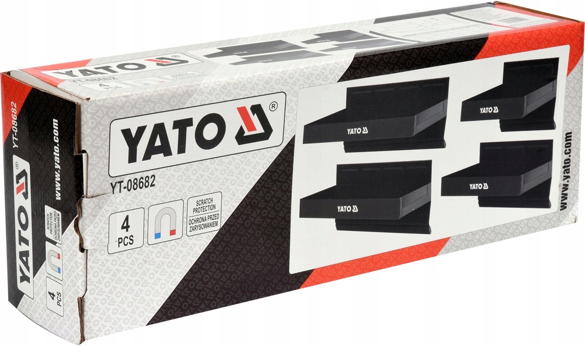 YATO KOMPLET ZESTAW PÓŁEK MAGNETYCZNYCH GRUBA BLACHA 4 SZTUKI YT-08682