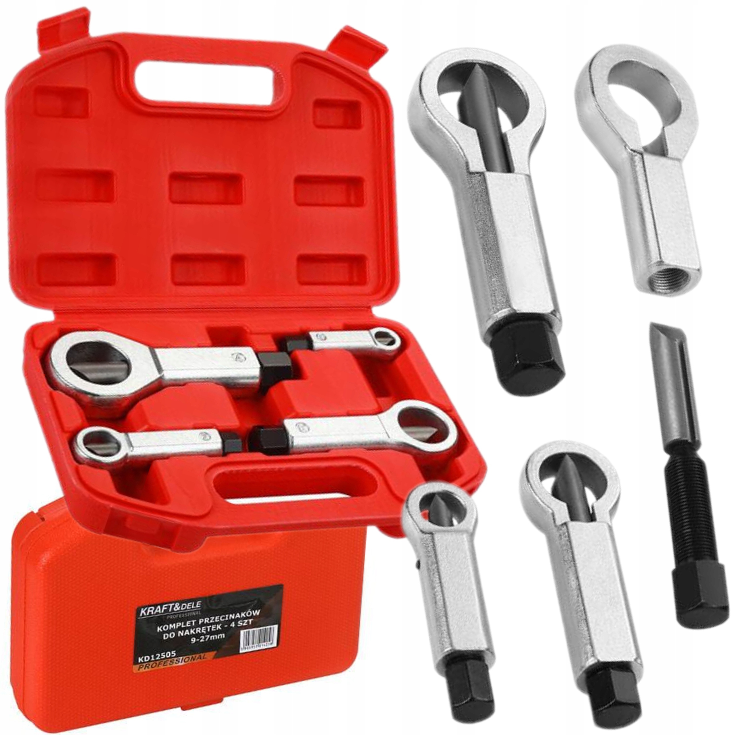 KRAFT&DELE ZESTAW PRZECINAKÓW DO NAKRĘTEK 4 ELEM. STAL HARTOWANA KD12505