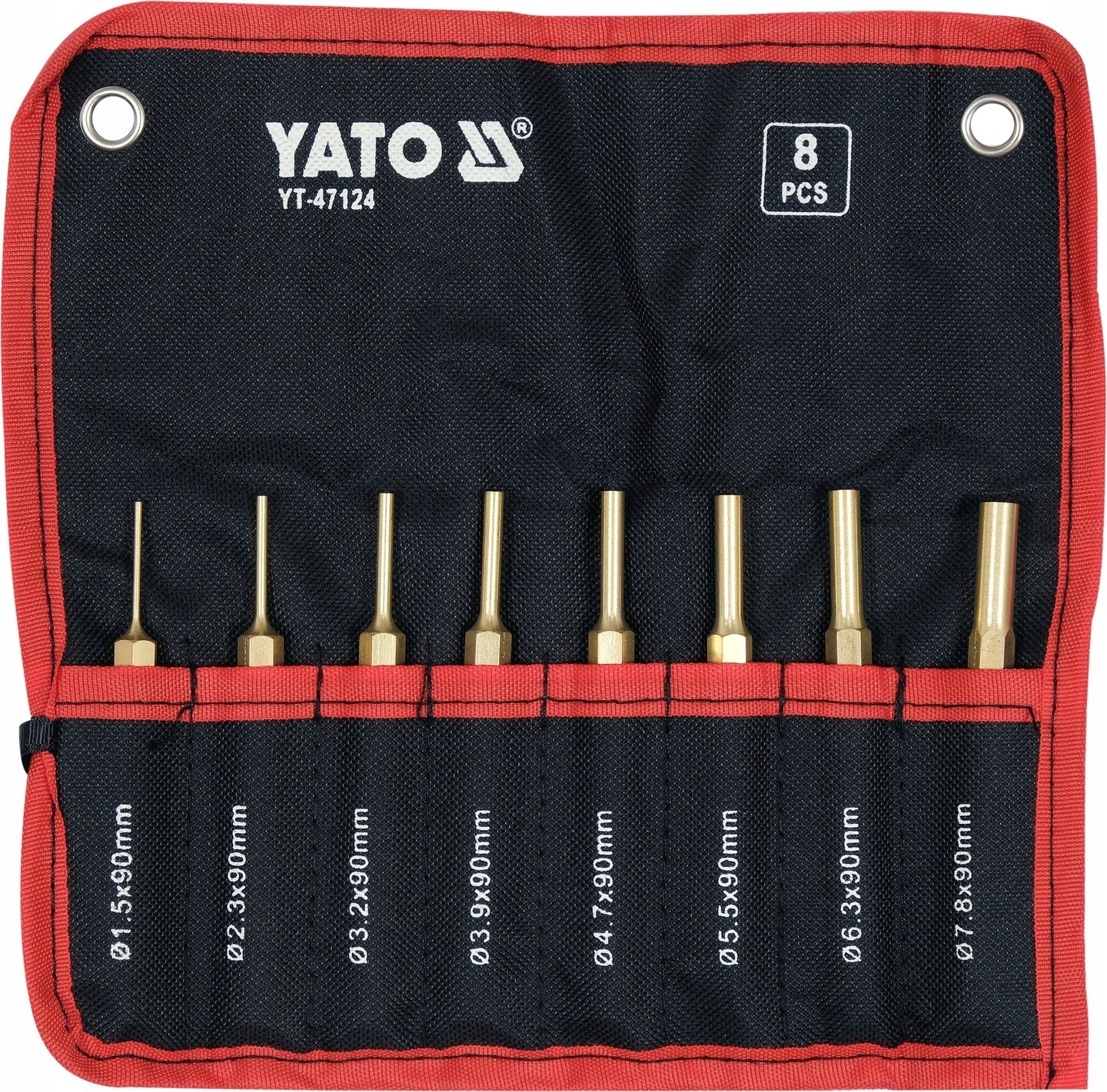 YATO KOMPLET WYBIJAKI MOSIĘŻNE RÓWNOLEGŁE ZESTAW WYBIJAKÓW 8 SZTUK YT-47124