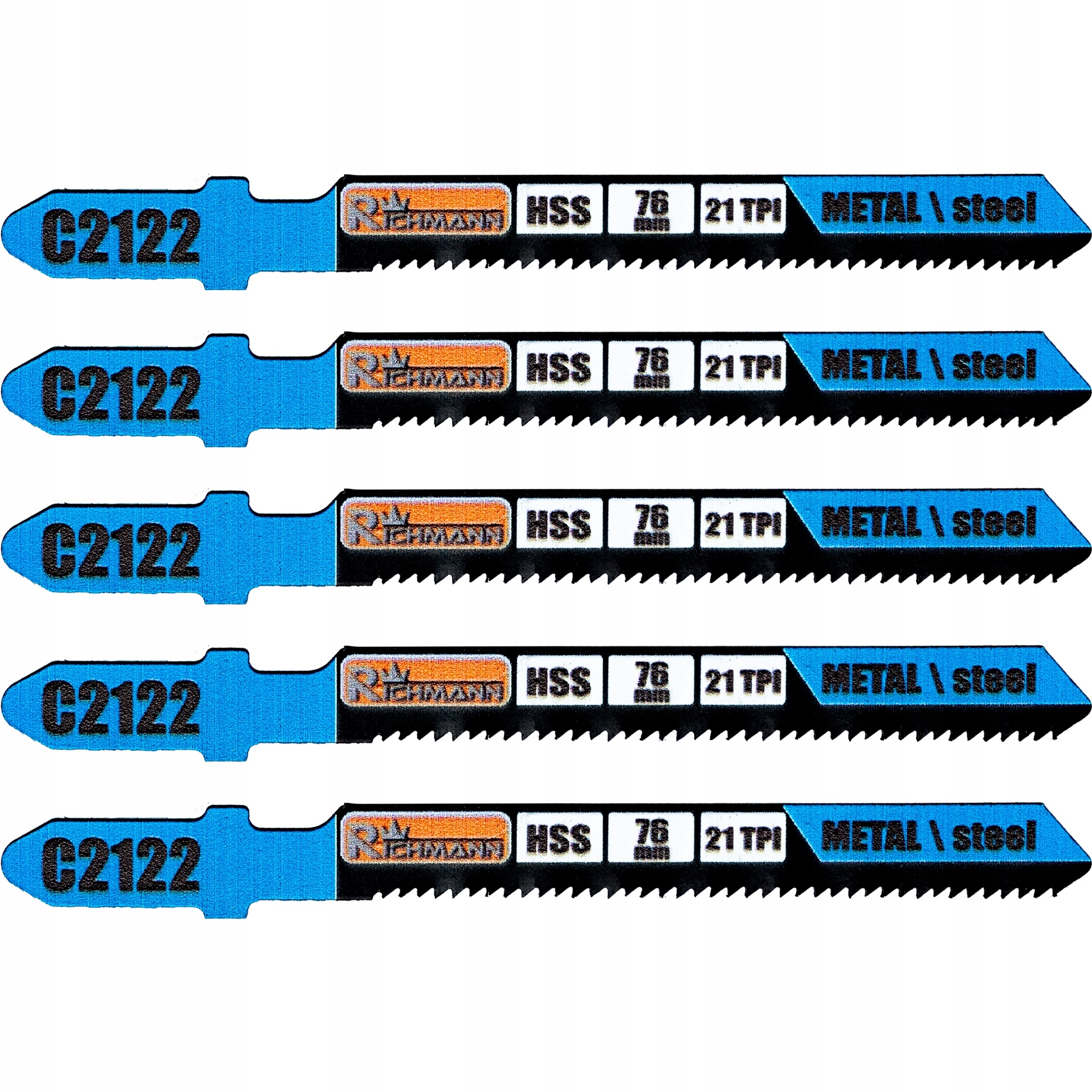 C2122 RICHMANN BRZESZCZOT DO WYRZYNARKI METAL KRZYWE CIĘCIE T218A 5SZT 76MM