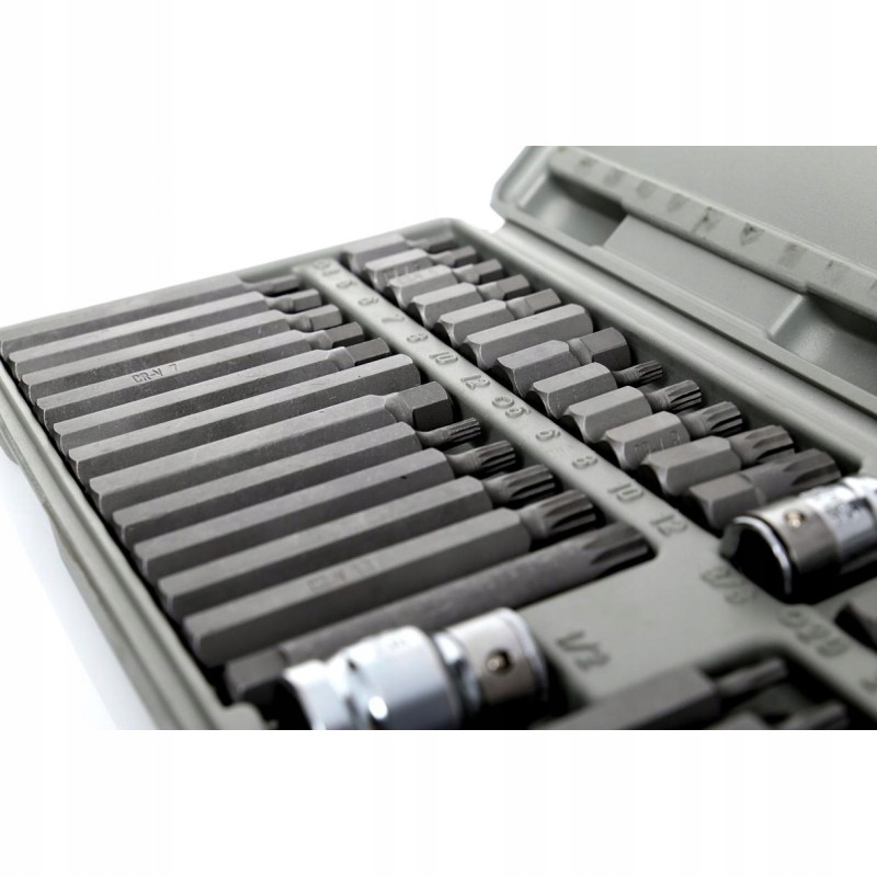 ZESTAW BITÓW KLUCZY IMBUS SPLINE TORX 40 el BITY WALIZKA+ADAPTERY 1/2, 3/8