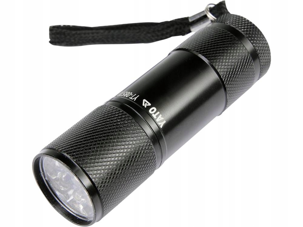 LATARKA ALUMINIOWA, DIODOWA 9 LED, CZARNA YATO