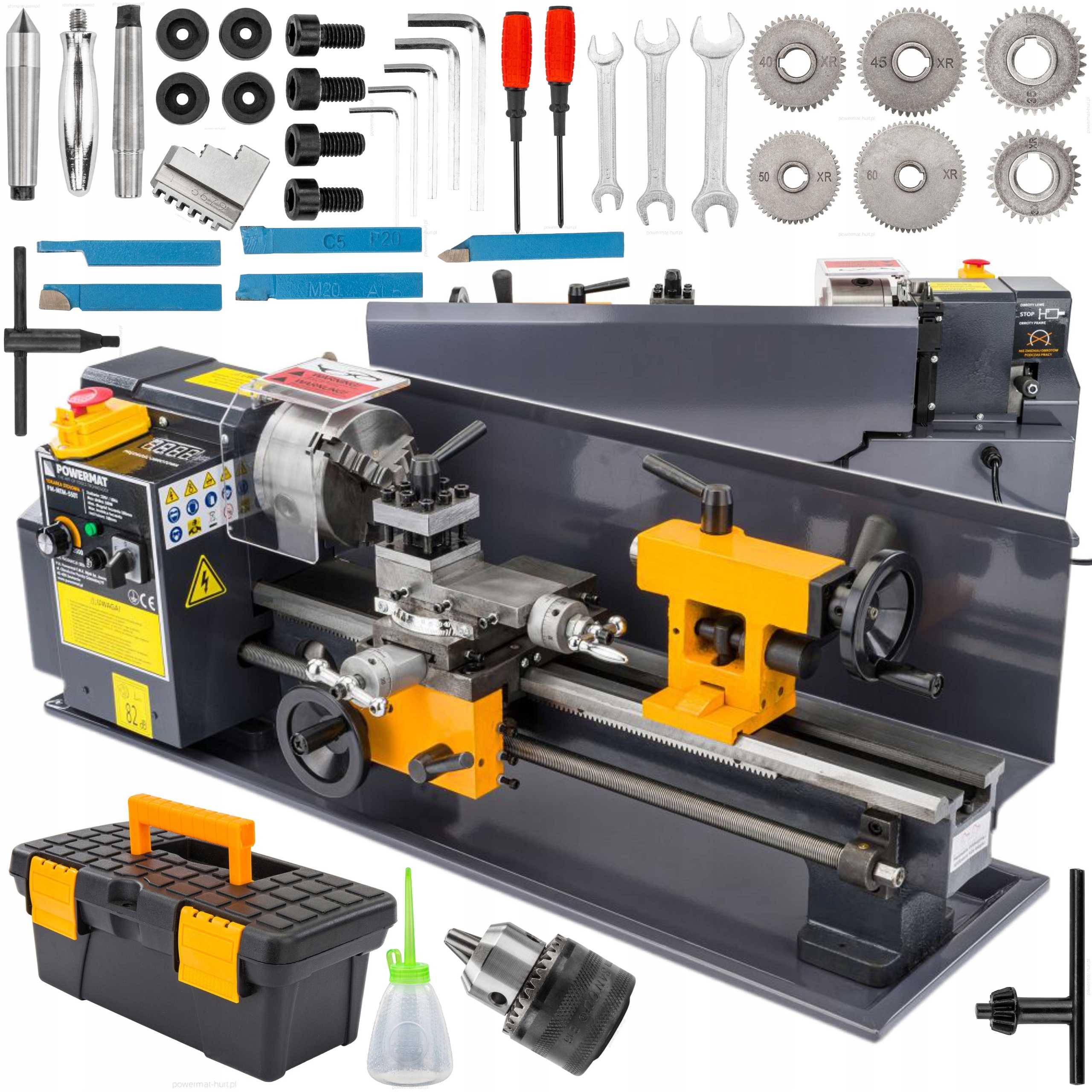 MINI TOKARKA STOŁOWA DO METALU DREWNA OBRABIARKA 0-2500 obr./min +AKCESORIA
