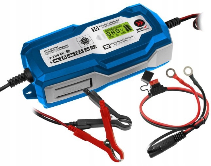 DEDRA PROSTOWNIK MIKROPROCESOROWY ŁADOWARKA 10A 6/12V 3-200Ah DEPM022LFP
