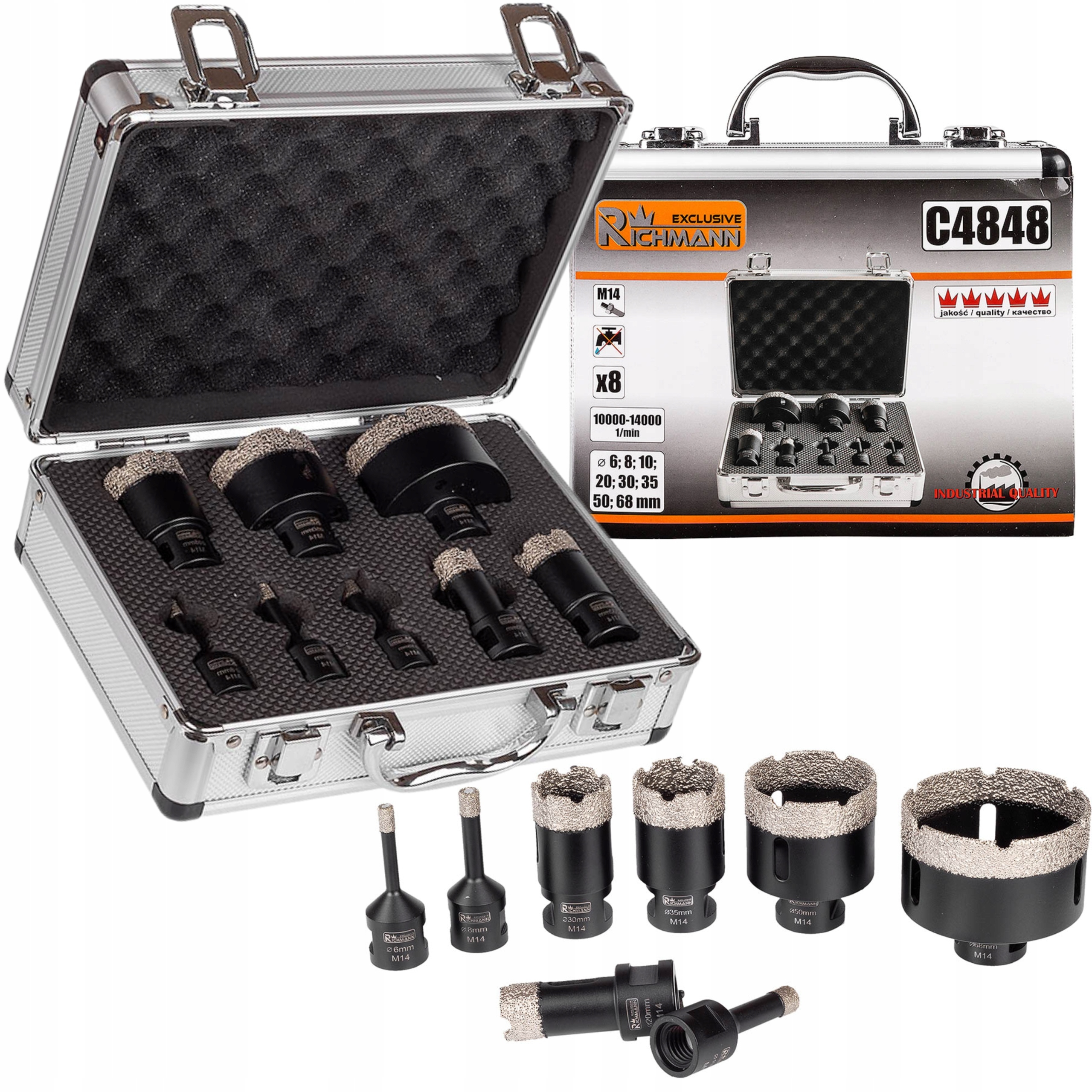 RICHMANN ZESTAW KORONKA OTWORNICA DO GRESU M14 8EL