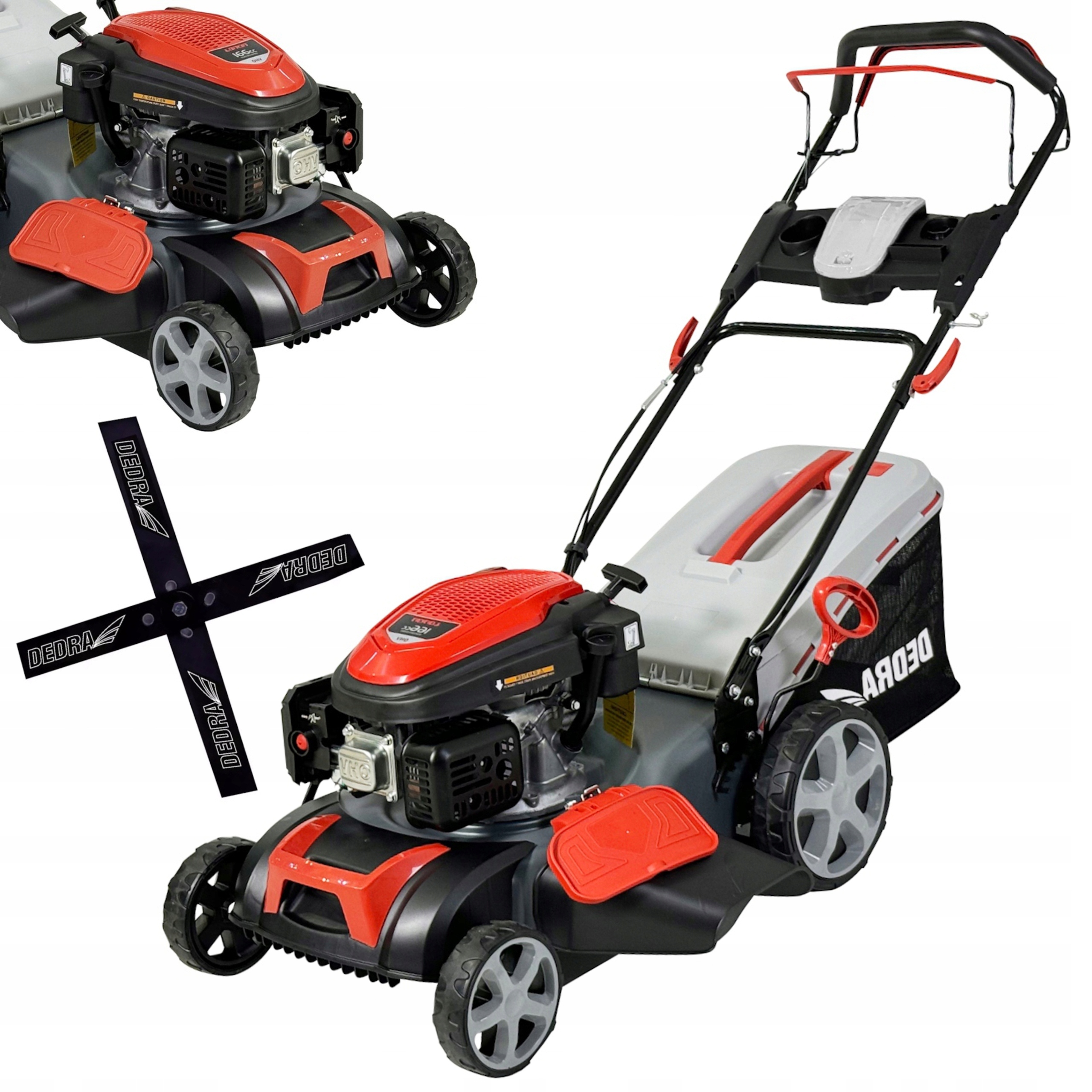 DEDRA KOSIARKA SPALINOWA 46CM NAPĘD LONCIN 166 CM3 2.9KW MIELENIE KOSZ 60L
